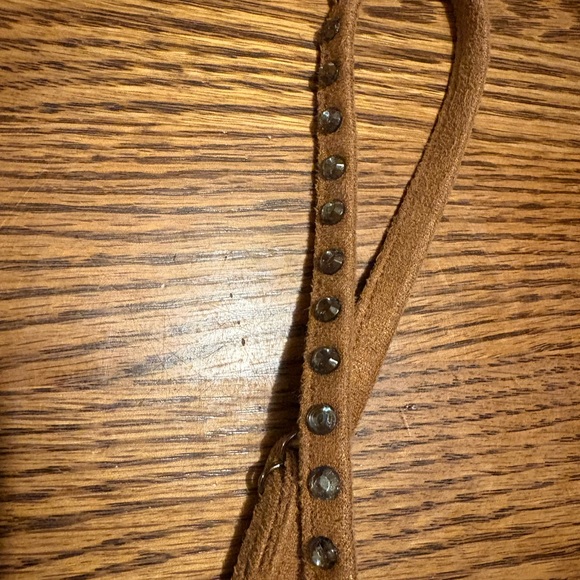 Vocal Rhinestone Strap Suede Tank-Top - Picture 6 of 7